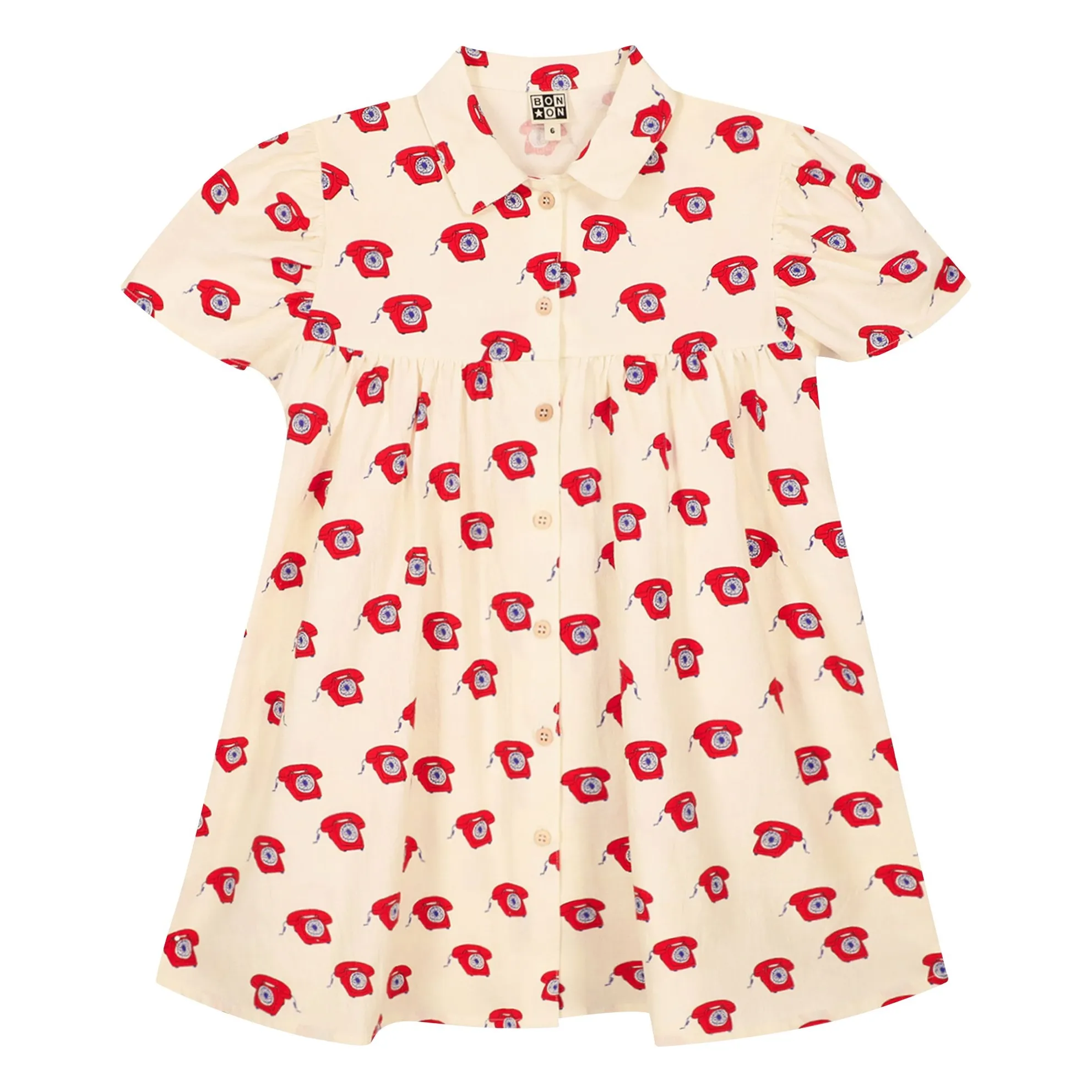 Robe Chemise Lulu Téléphones | Rouge- Image produit n°0