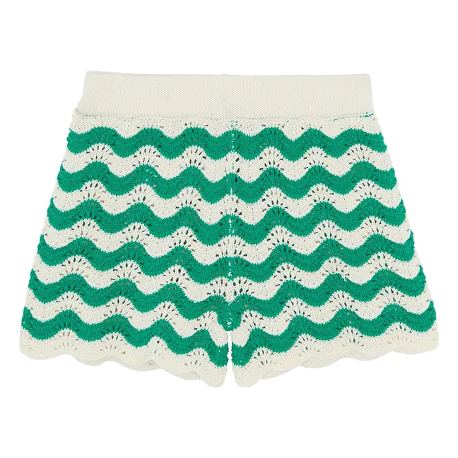 Pantalones cortos Nine de ganchillo | Verde esmeralda