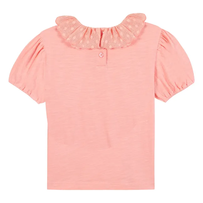 T-shirt Col Brodé Niris | Corail