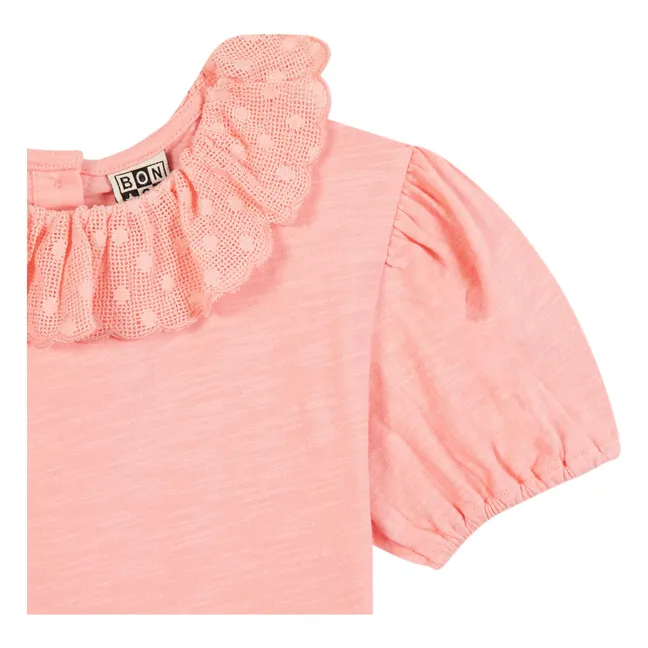 Niris embroidered collar T-shirt | Powder pink