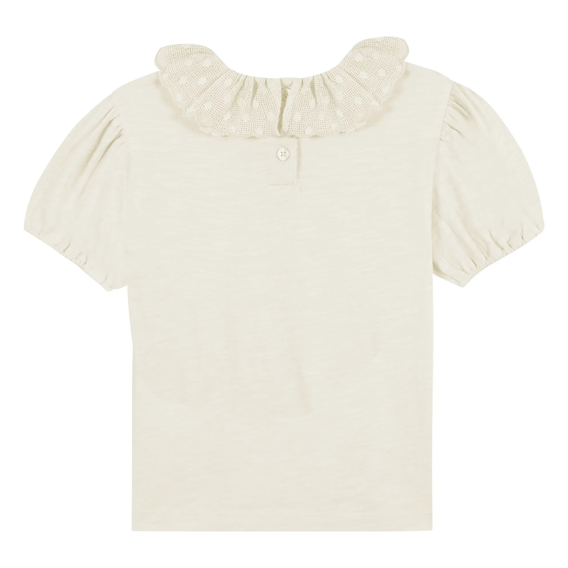 T-shirt Col Brodé Niris | Ecru- Image produit n°4