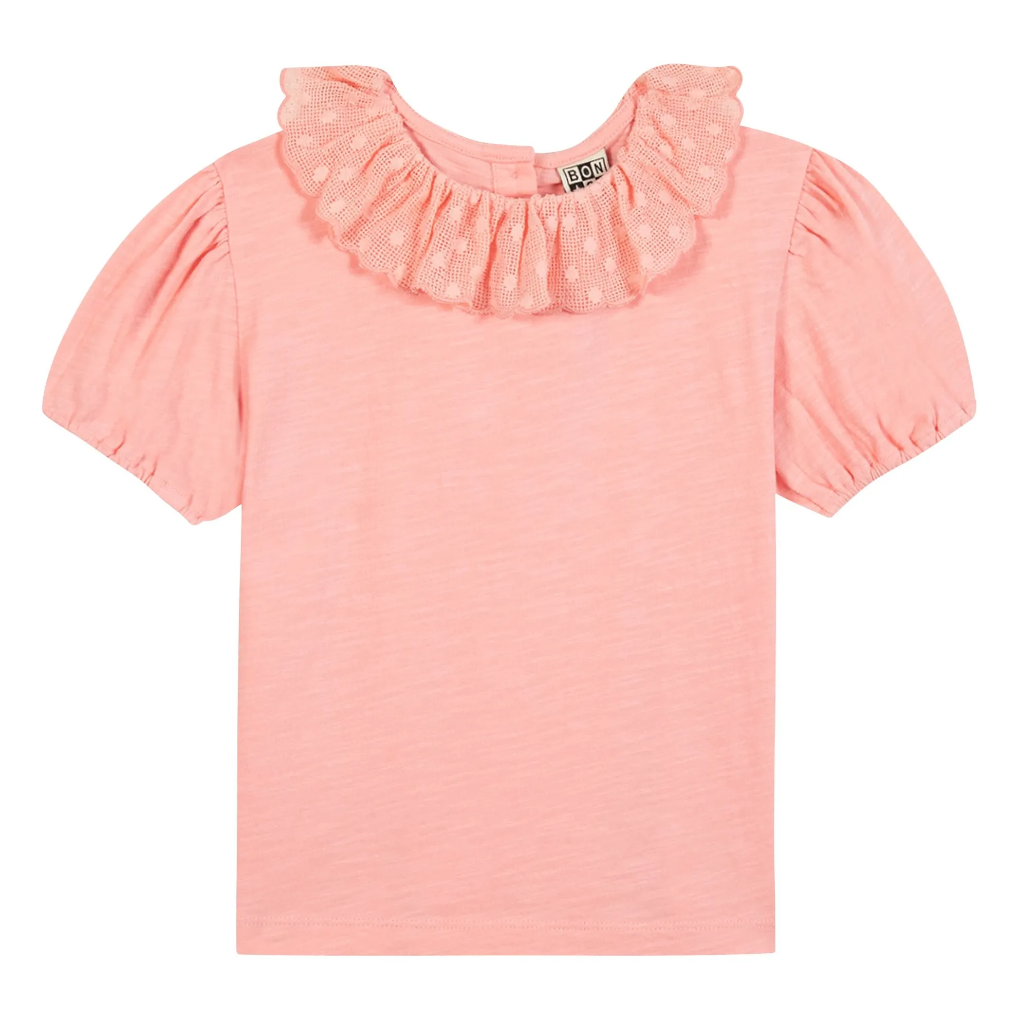 Bonton Powder Pink Niris Embroidered Collar T-Shirt