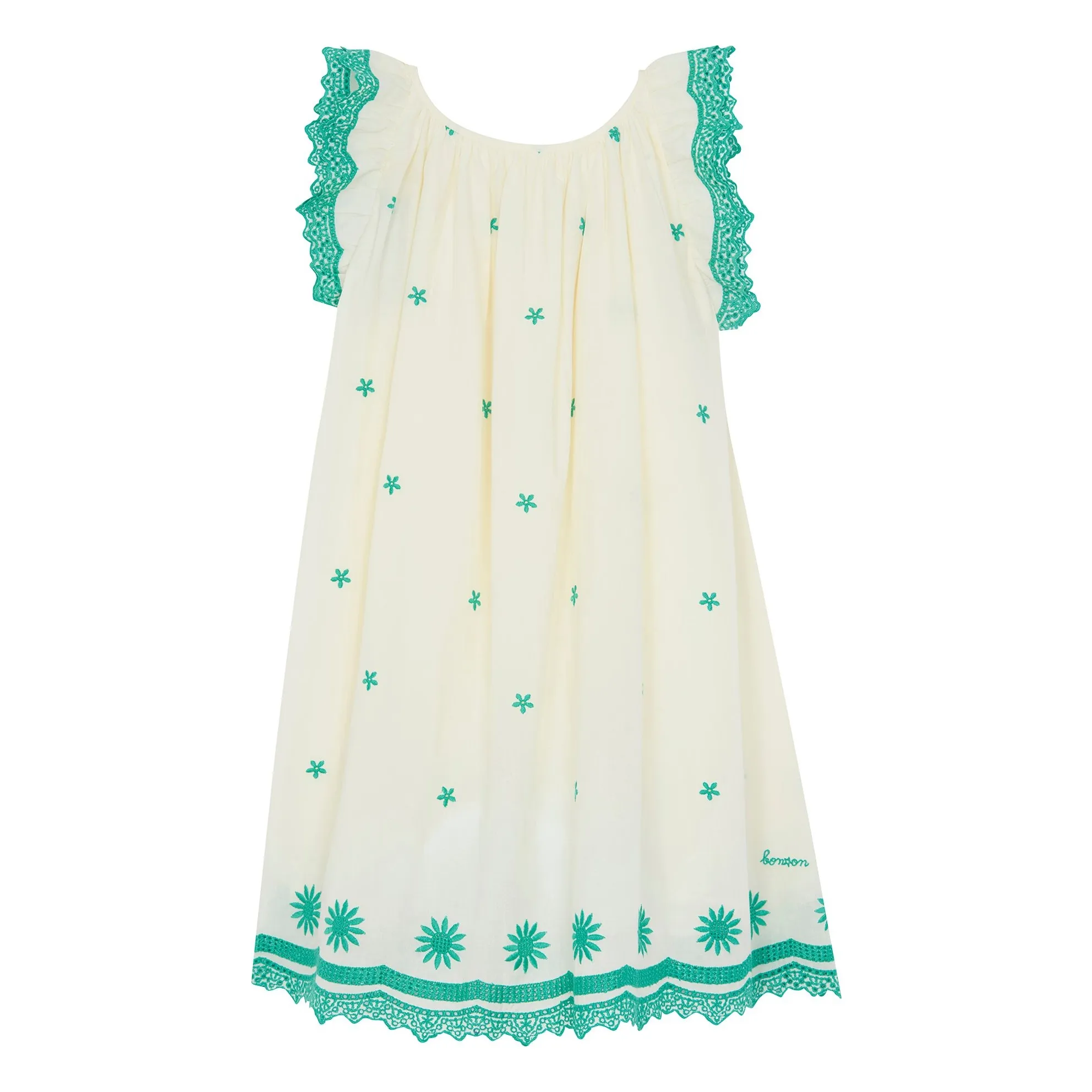 Bonton Ecru Lena Frill Dress