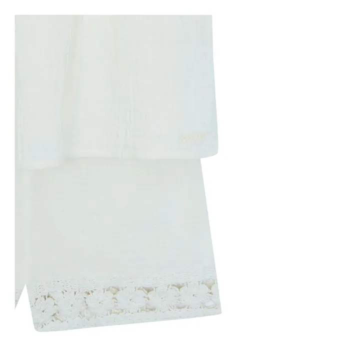 Ensemble Débardeur et Short Nouki Gaze de Coton | Ecru- Image produit n°1