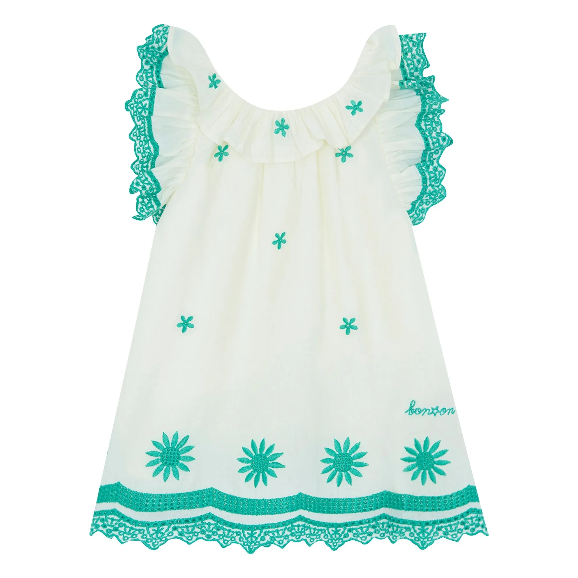 Bonton Ecru Anna Embroidered Dress