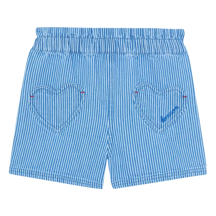 Short Poches Cœur Mélanie Rayé | Bleu- Image produit n°0