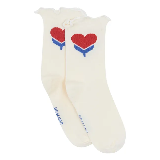 Chaussettes Cœur | Ecru