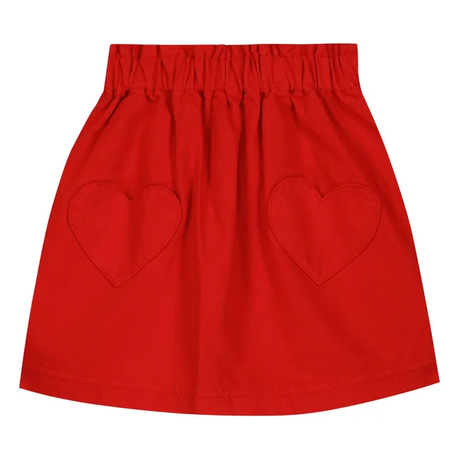 Jupe Poches Cœur Douchka | Rouge vermillon