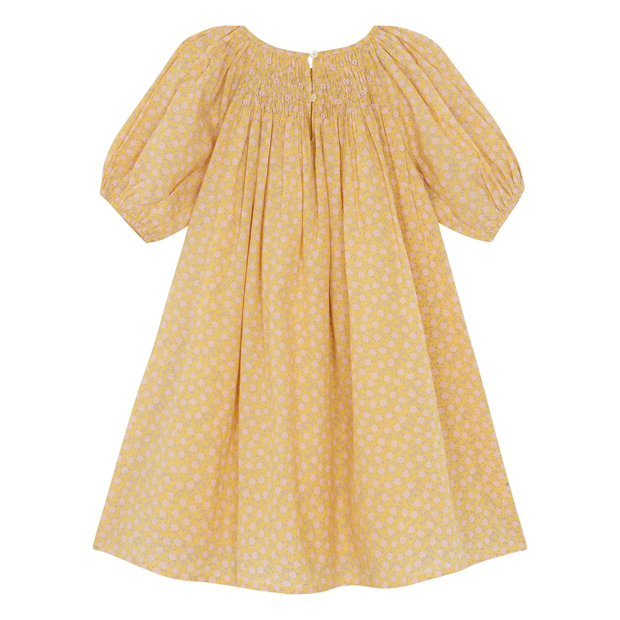 Robe Smockée Nala Fleurie | Jaune- Image produit n°2