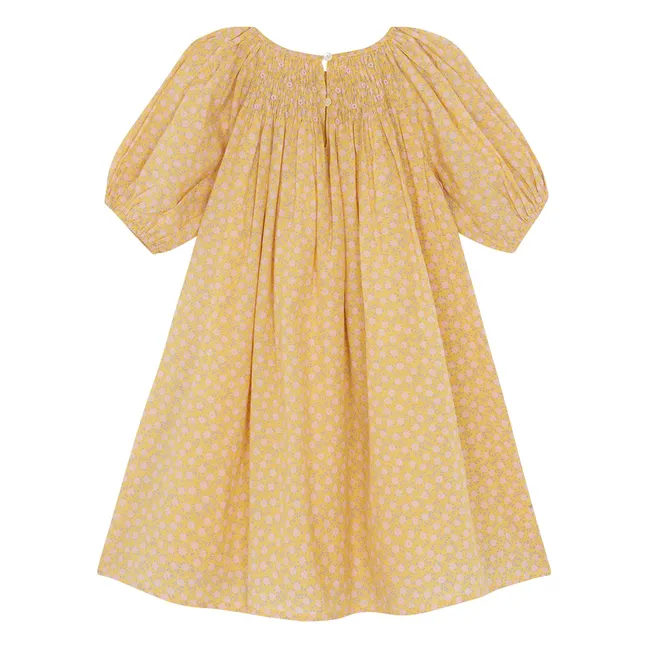 Nala Fleurie Smocked Dress | Yellow