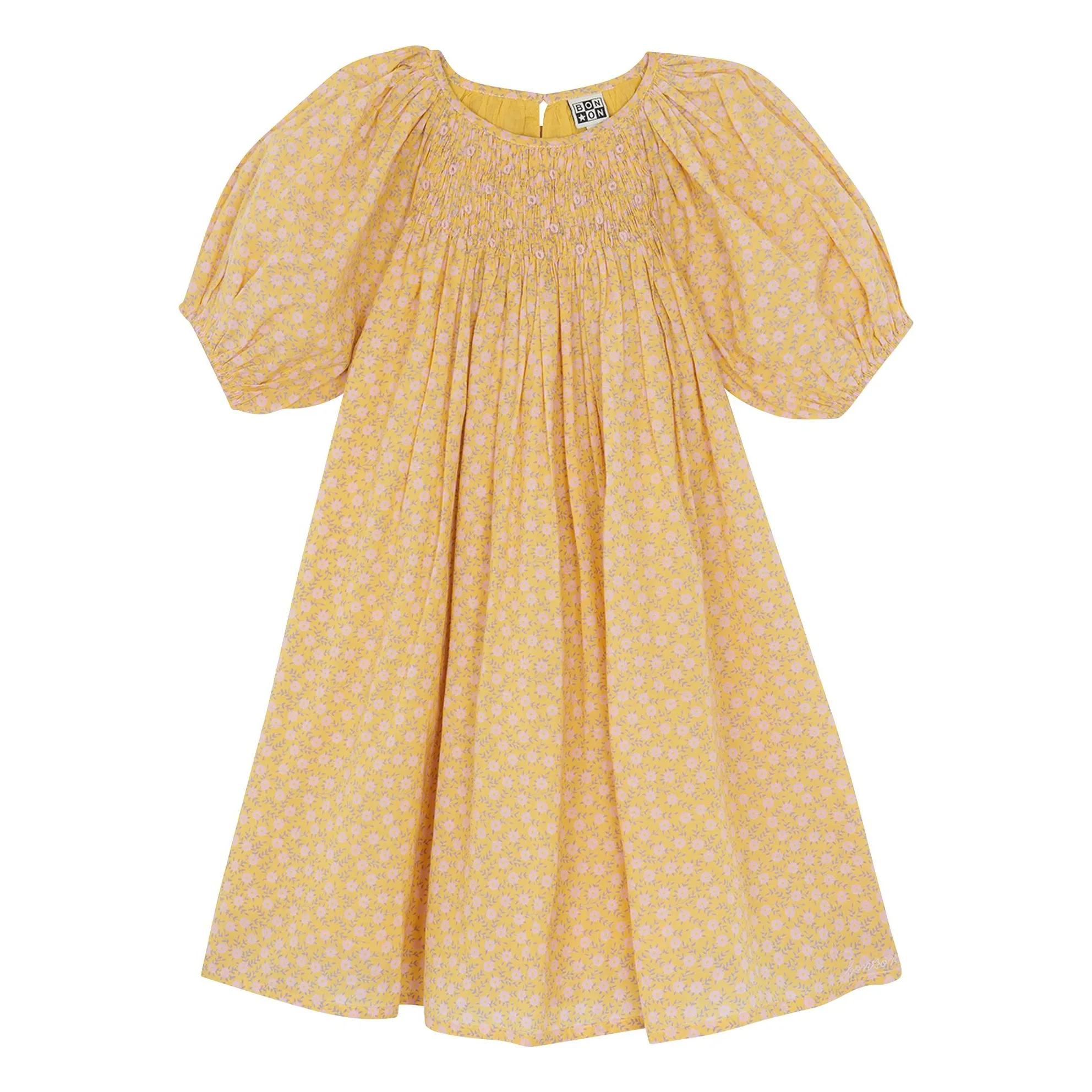 Bonton Yellow Nala Fleurie Smocked Dress