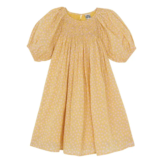 Robe Smockée Nala Fleurie | Jaune