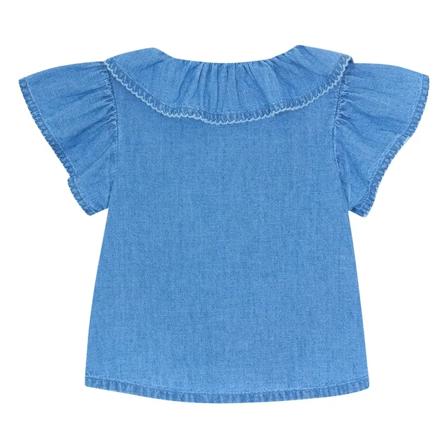 Camisa Nancy Chambray de manga abullonada para bebé | Vaquero