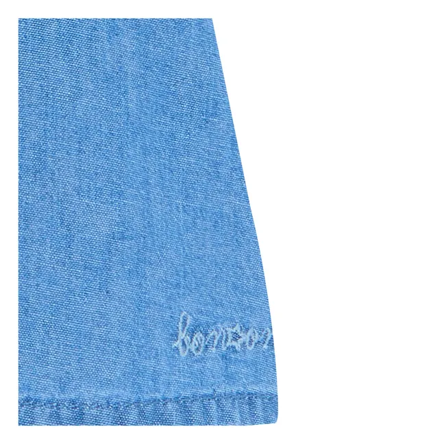 Camisa Nancy Chambray de manga abullonada | Vaquero