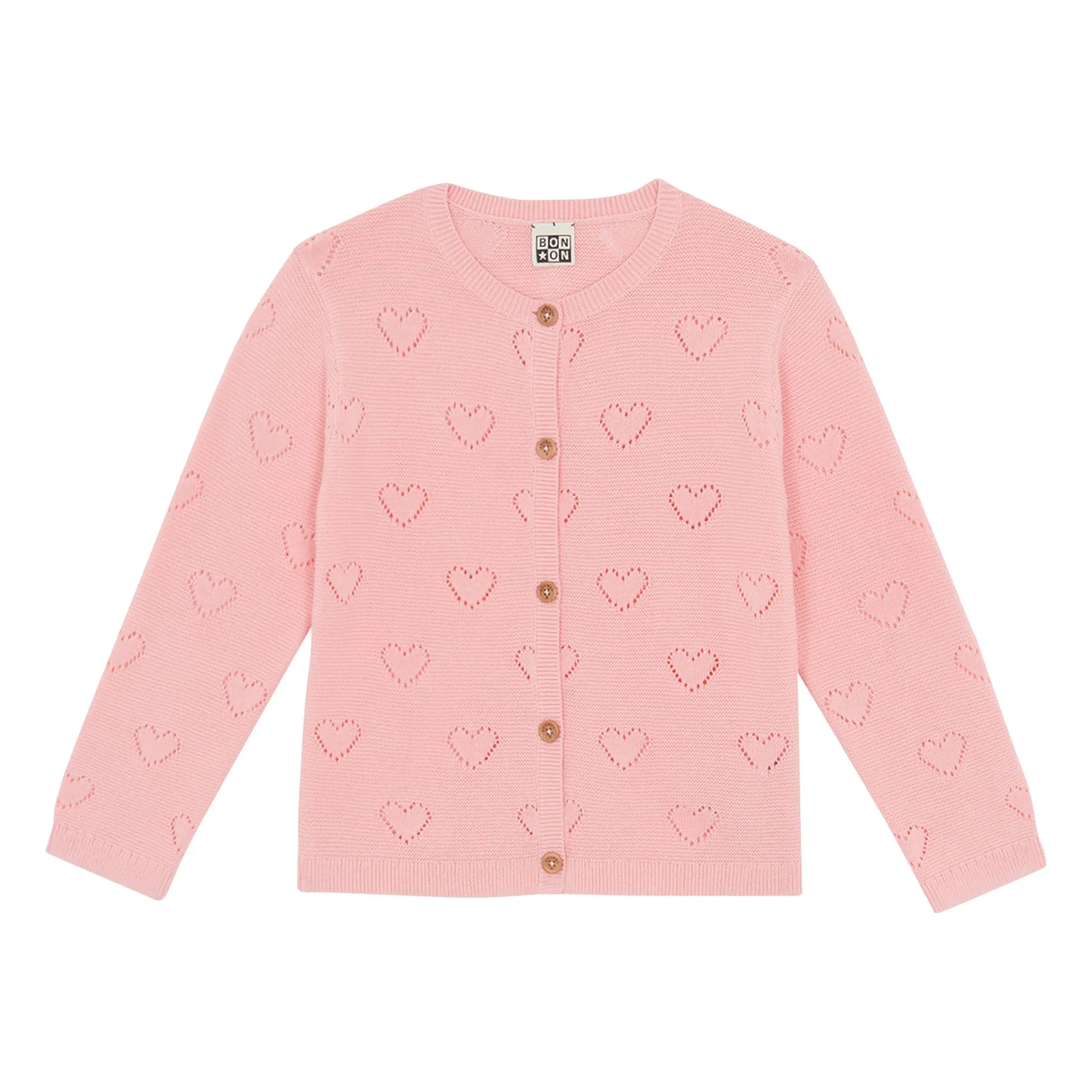 Cardigan Lilou Cœurs | Rose- Image produit n°0