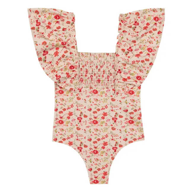 Maillot de Bain Nada Indienne Fleuri | Rouge