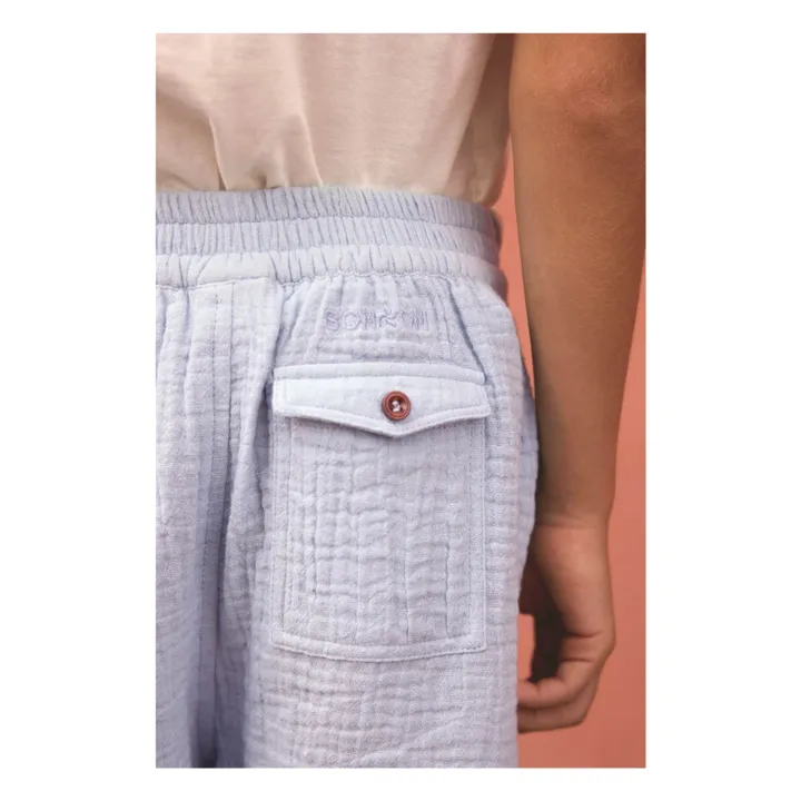 Short Noé Gaze de Coton | Bleu ciel- Image produit n°5