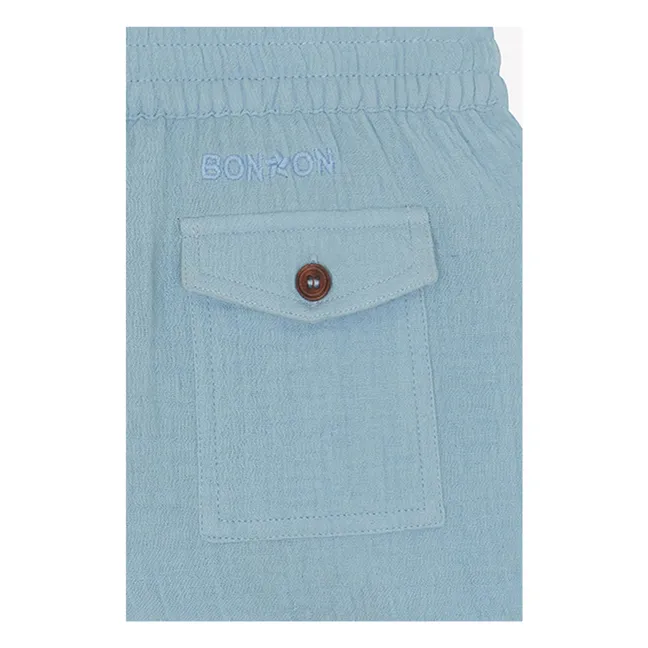 Short Noé Gaze de Coton | Bleu ciel