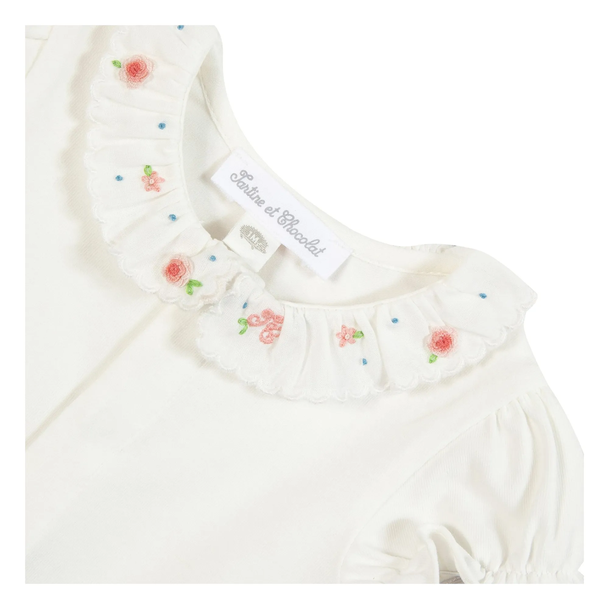 Body Col Claudine Feston Fleurs | Ecru- Image produit n°1