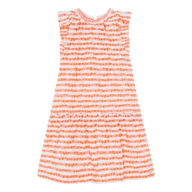 Vestido de rayas sin mangas | Naranja