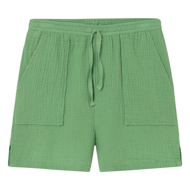 Bermudas de gasa de algodón Cove | Verde Prado