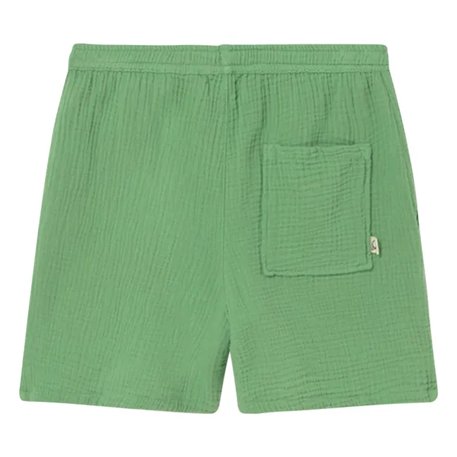 Bermudas de gasa de algodón Cove | Verde Prado