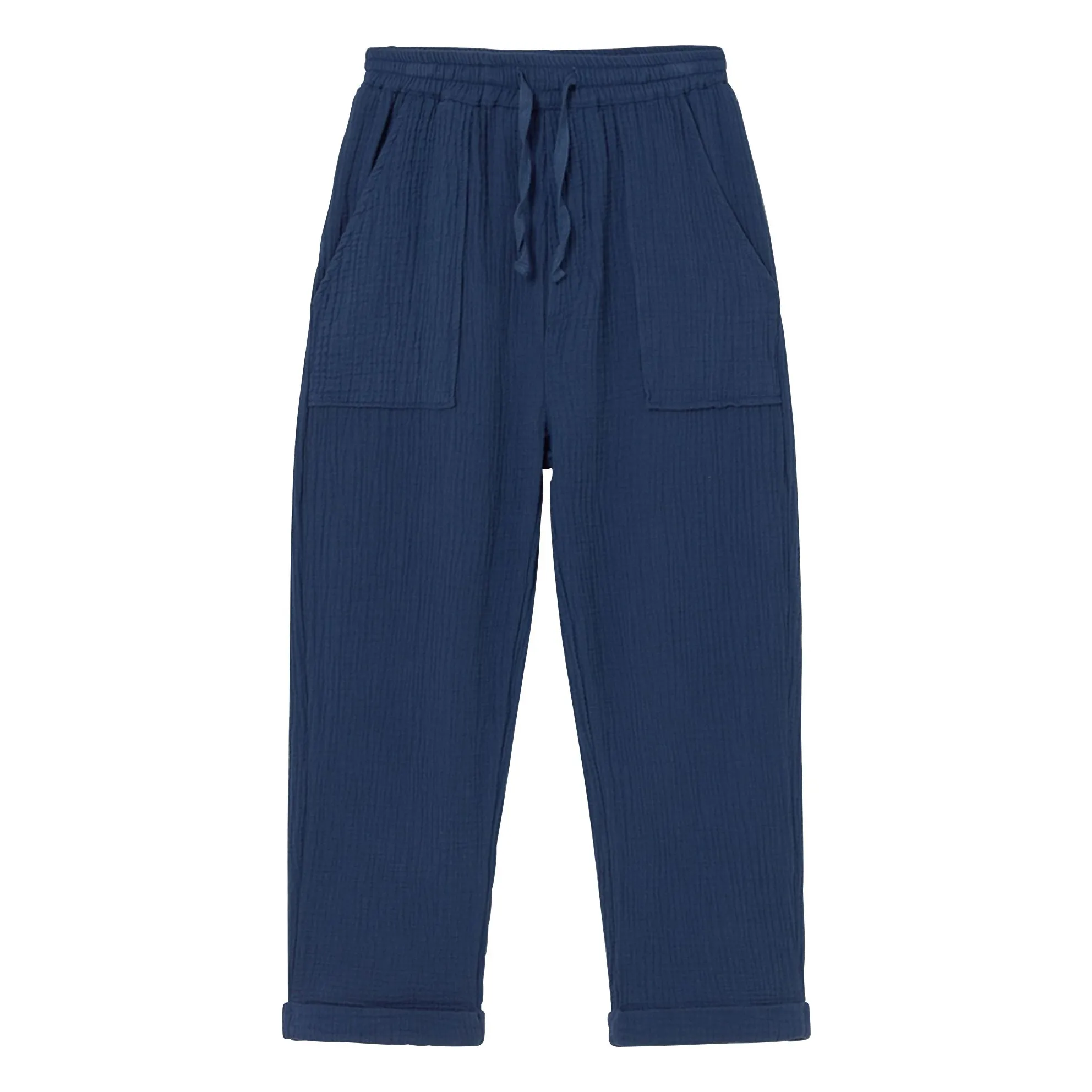 Cozmo Navy Blue Iker Cotton Gauze Pants