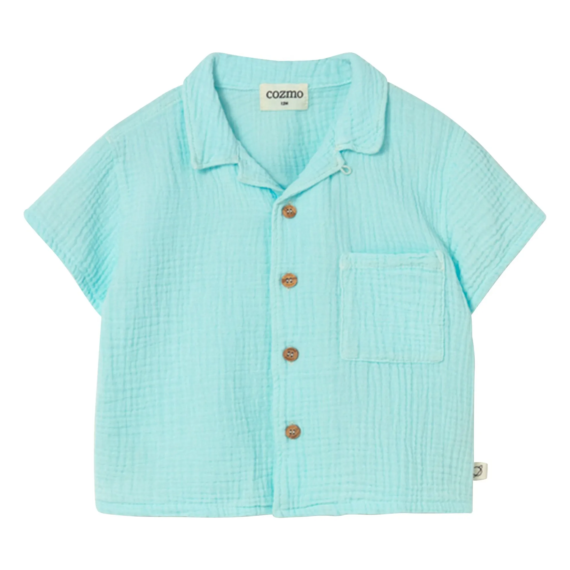 Cozmo Aqua Abel Cotton Gauze Shirt