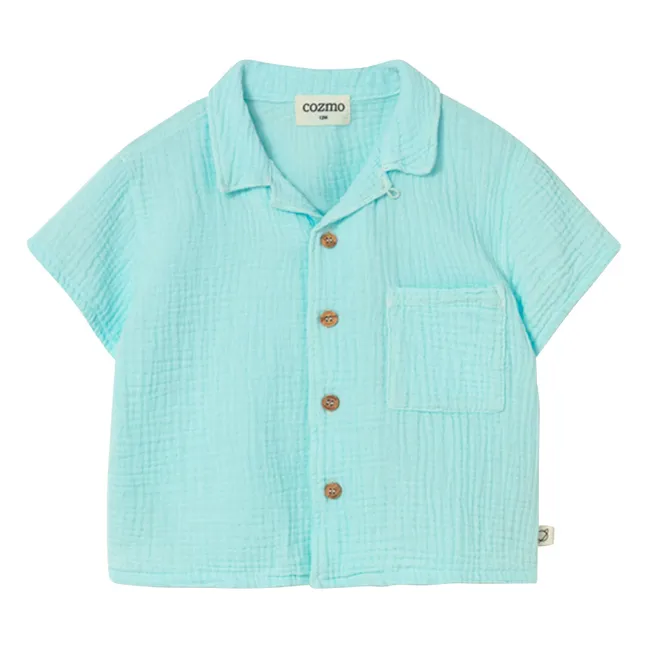 Camisa de gasa de algodón Abel | Agua