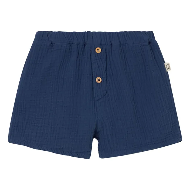 Pantalones cortos de gasa de algodón Dale | Azul Marino
