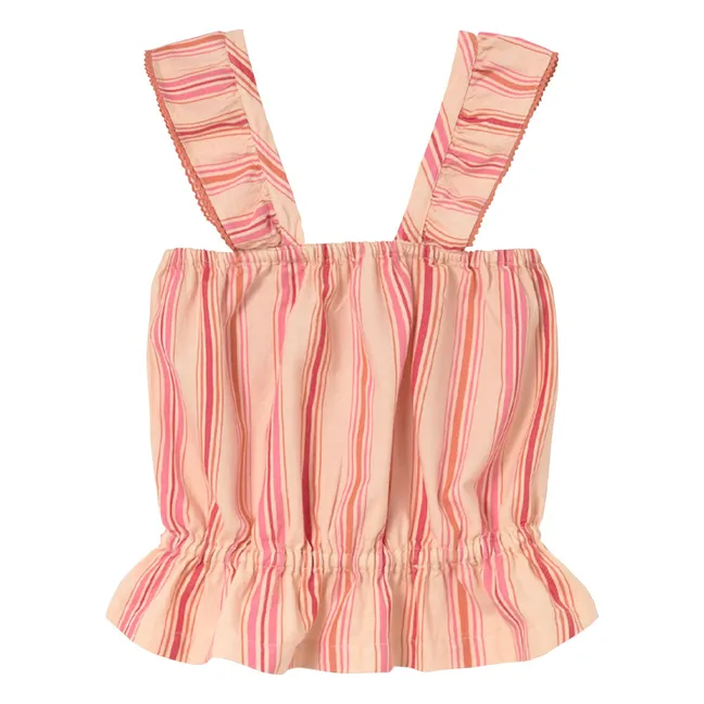 Top Ava Rayé Coton Bio | Rose