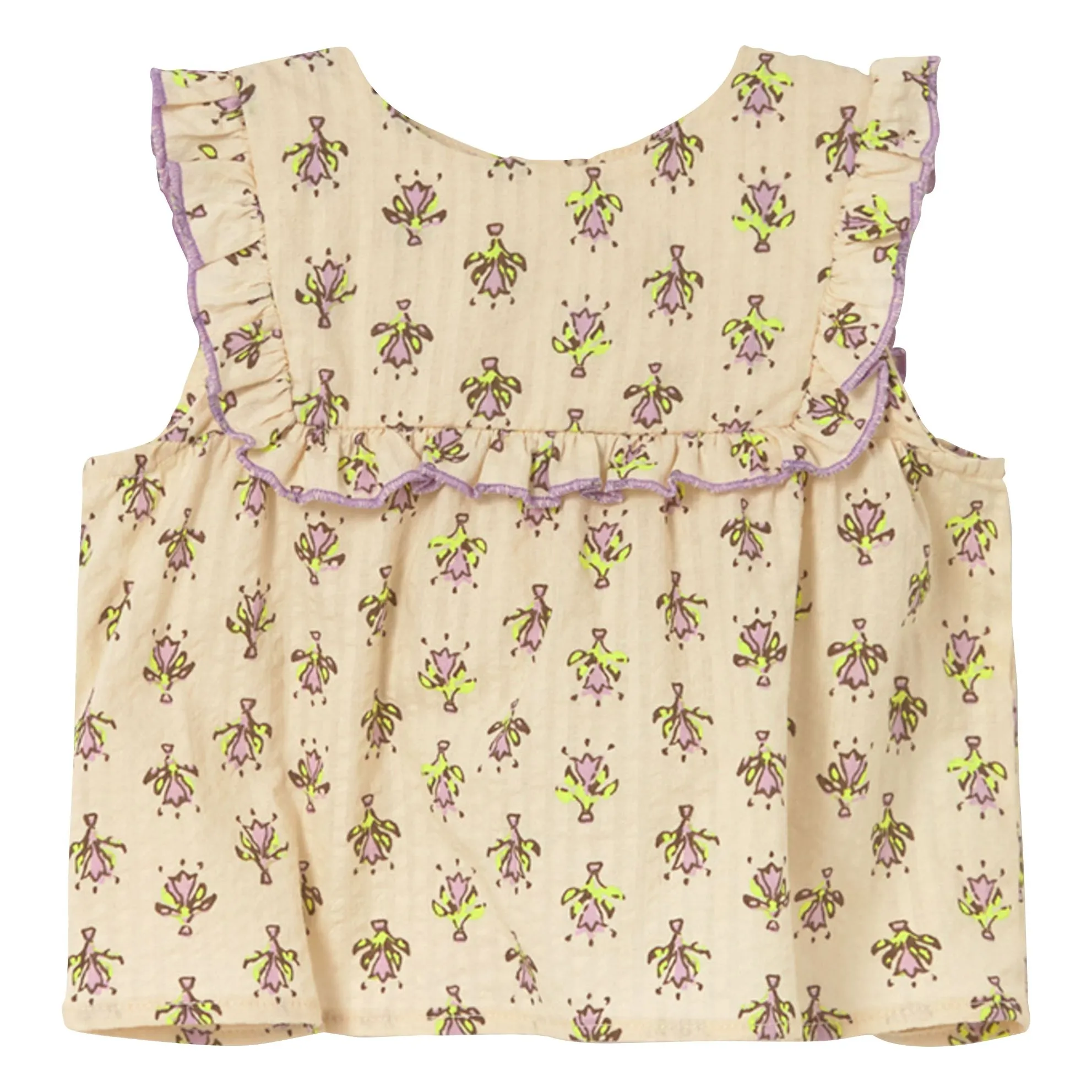 Top Ari Fleuri Coton Bio | Lavande- Image produit n°0