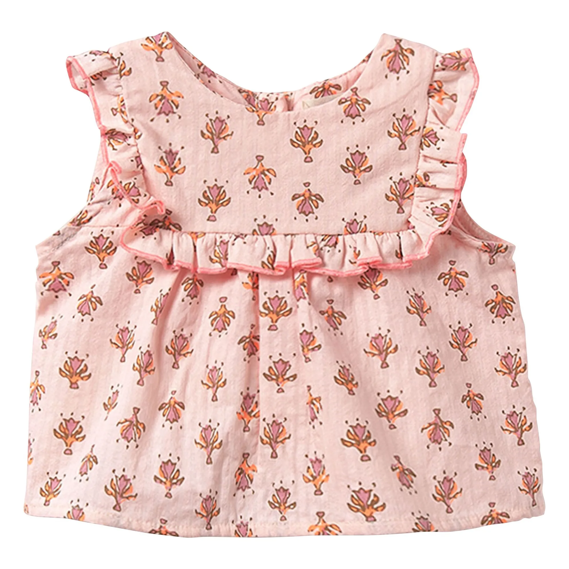 Cozmo Powder Pink Ari Fleuri Organic Cotton Top