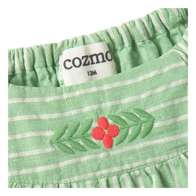 Amapola Striped Blouse | Meadow Green