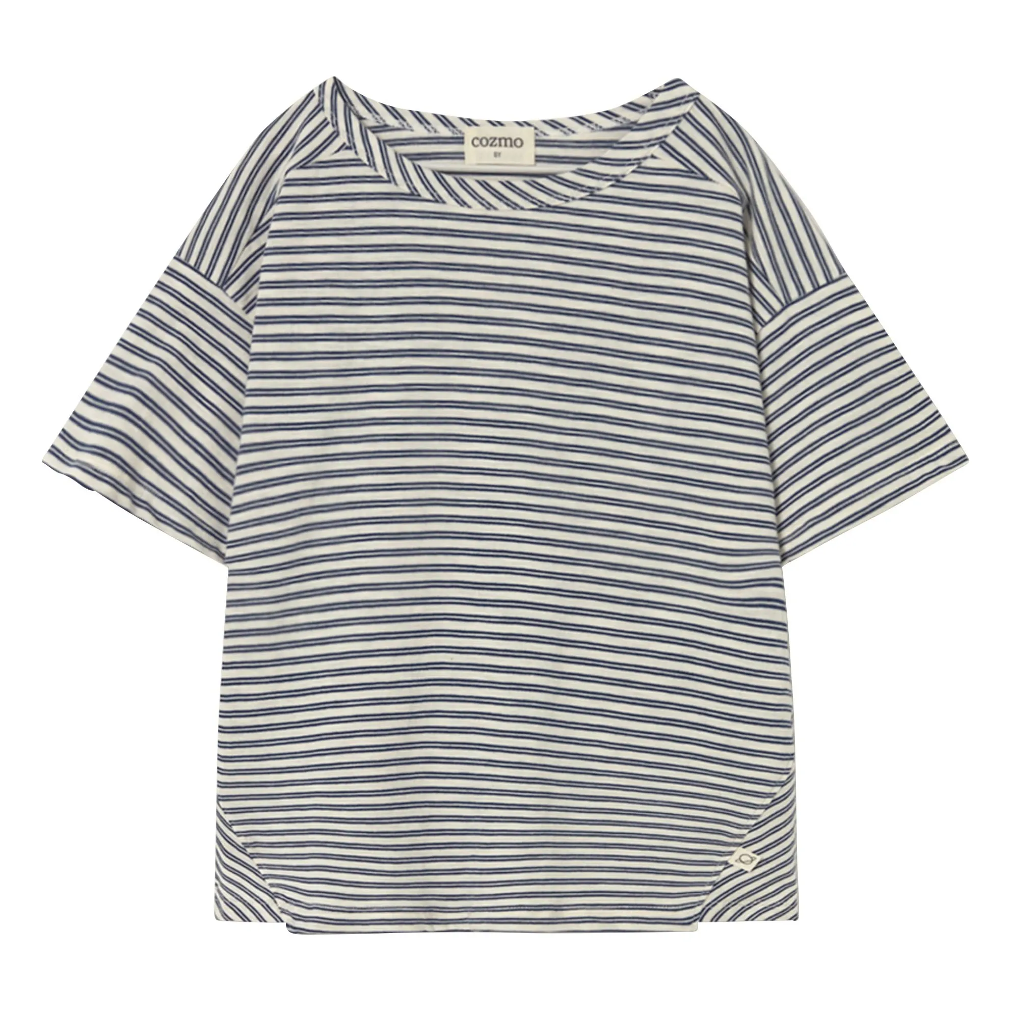 Cozmo Navy Blue Alan Striped T-Shirt