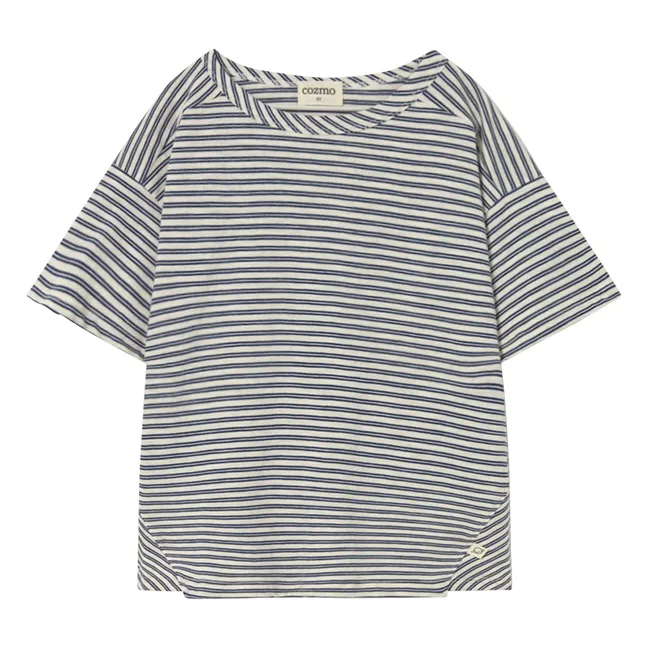 Camiseta de rayas Alan | Azul Marino