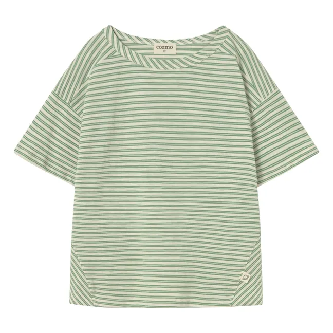 Camiseta de rayas Alan | Verde Prado