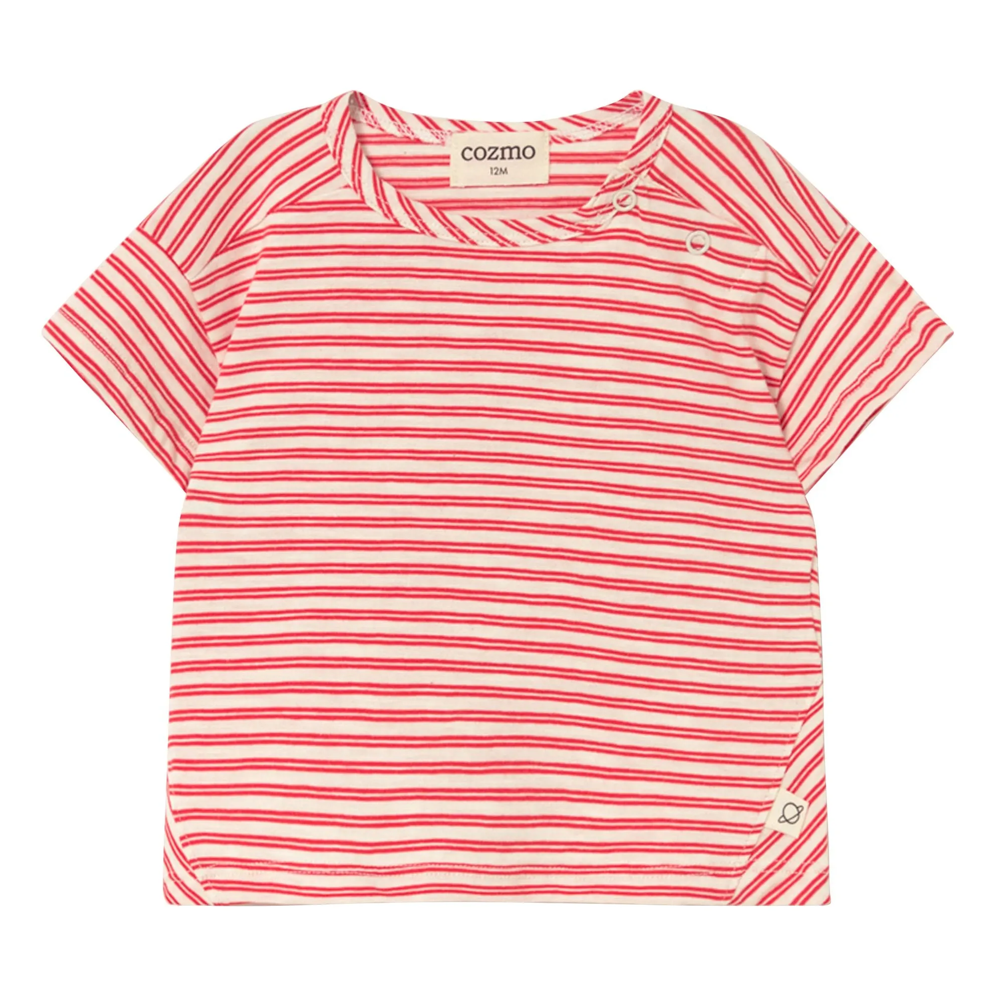 Cozmo Red Alan Striped Baby T-Shirt
