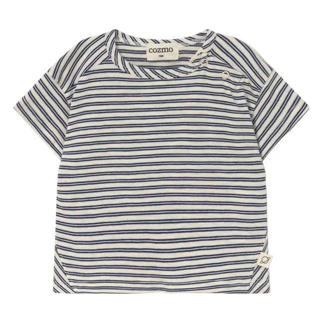 Camiseta de rayas Alan para bebé | Azul Marino