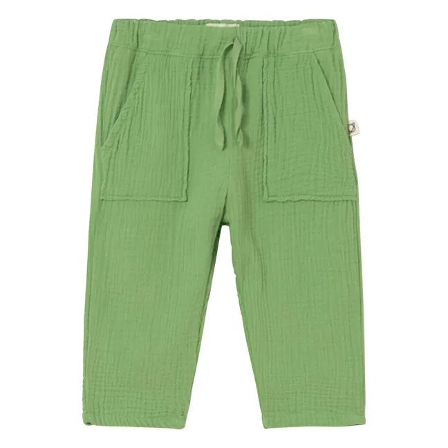 Pantalon Mario Gaze de Coton | Vert prairie