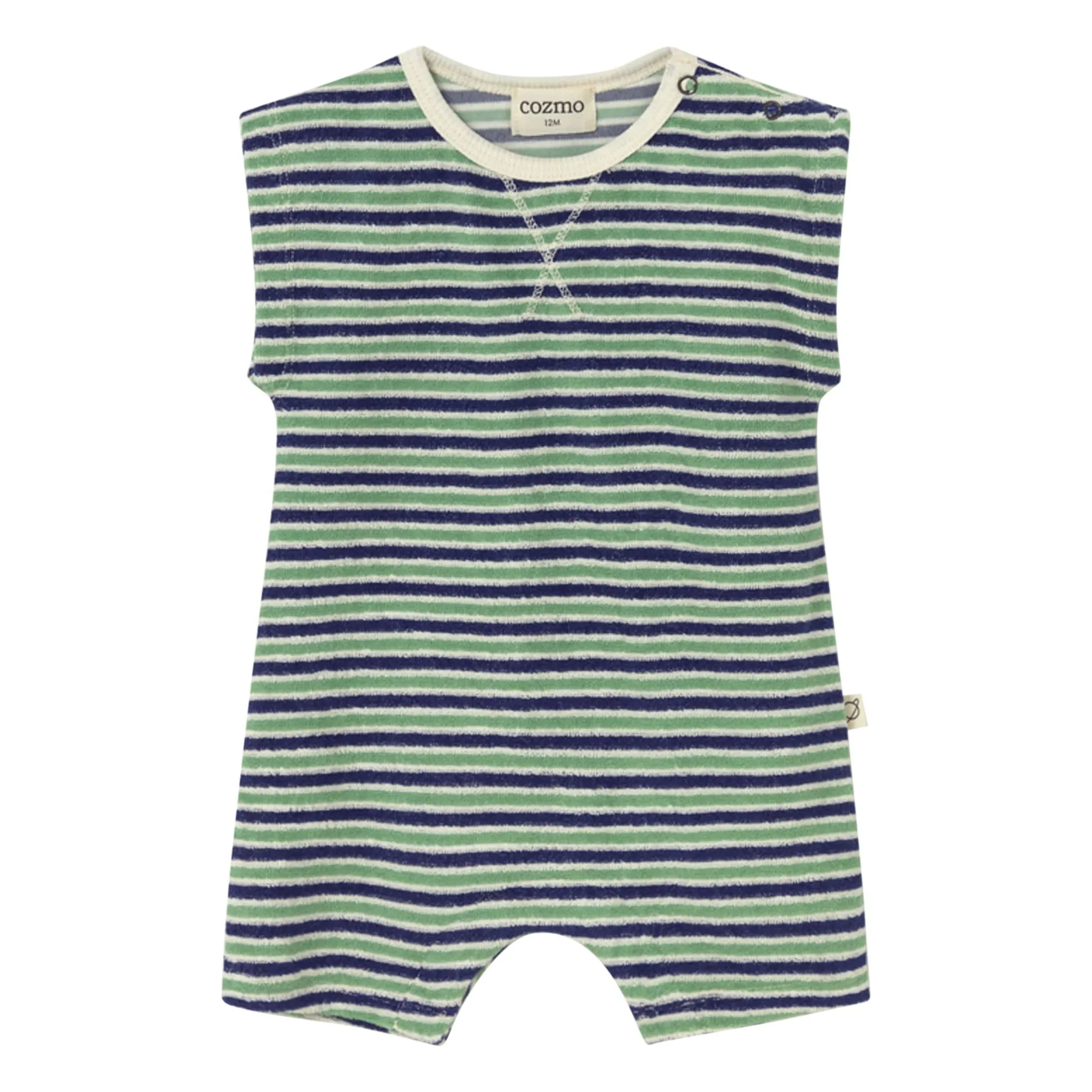 Cozmo Navy Blue Corey Striped Terry Playsuit