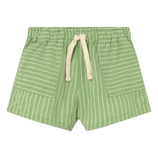Short Ciro Rayé Bébé | Vert prairie