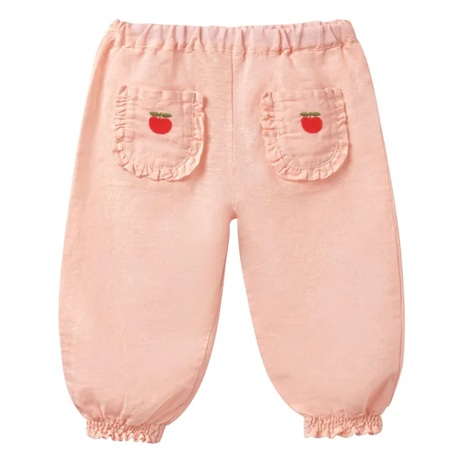 Pantalones camiseros de lino | Rosa empolvado