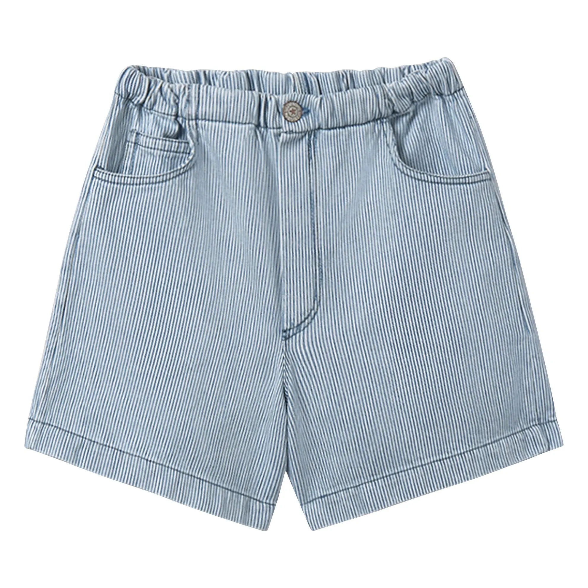 Cozmo Light Blue Cedar Striped Bermuda Shorts