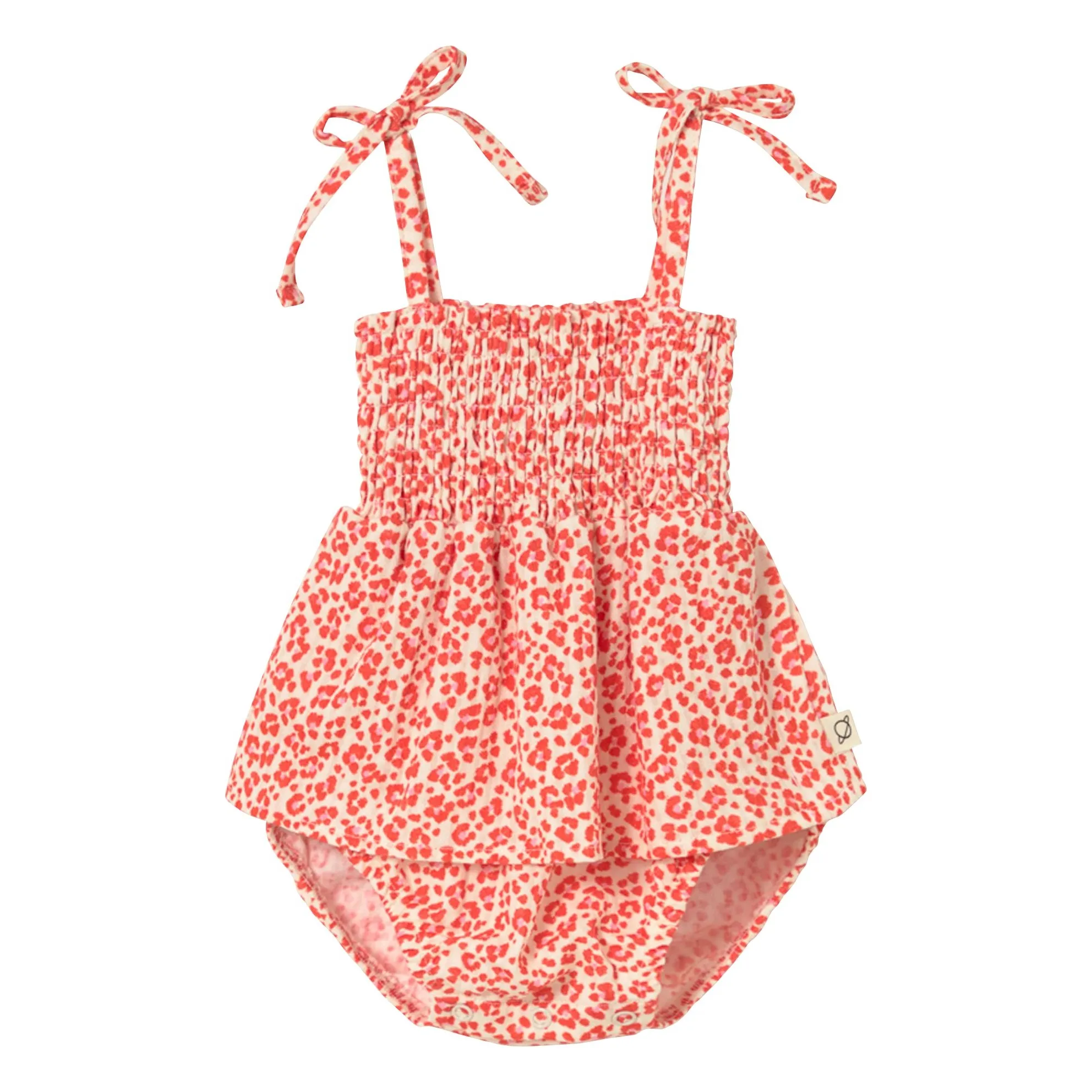 Barboteuse Granny Léopard | Rouge- Image produit n°0