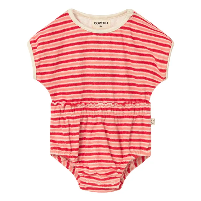 Barboteuse Gianna Rayée Eponge | Rouge