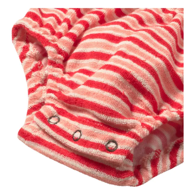 Gianna Striped Terry Bodysuit | Red
