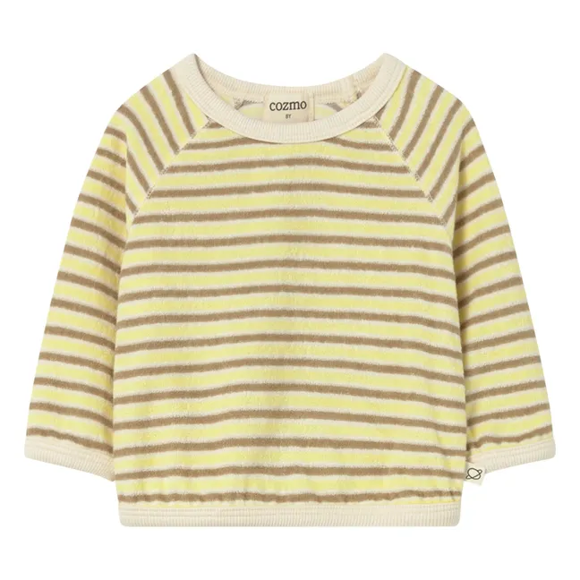 Fenix Striped Terry T-Shirt | Yellow