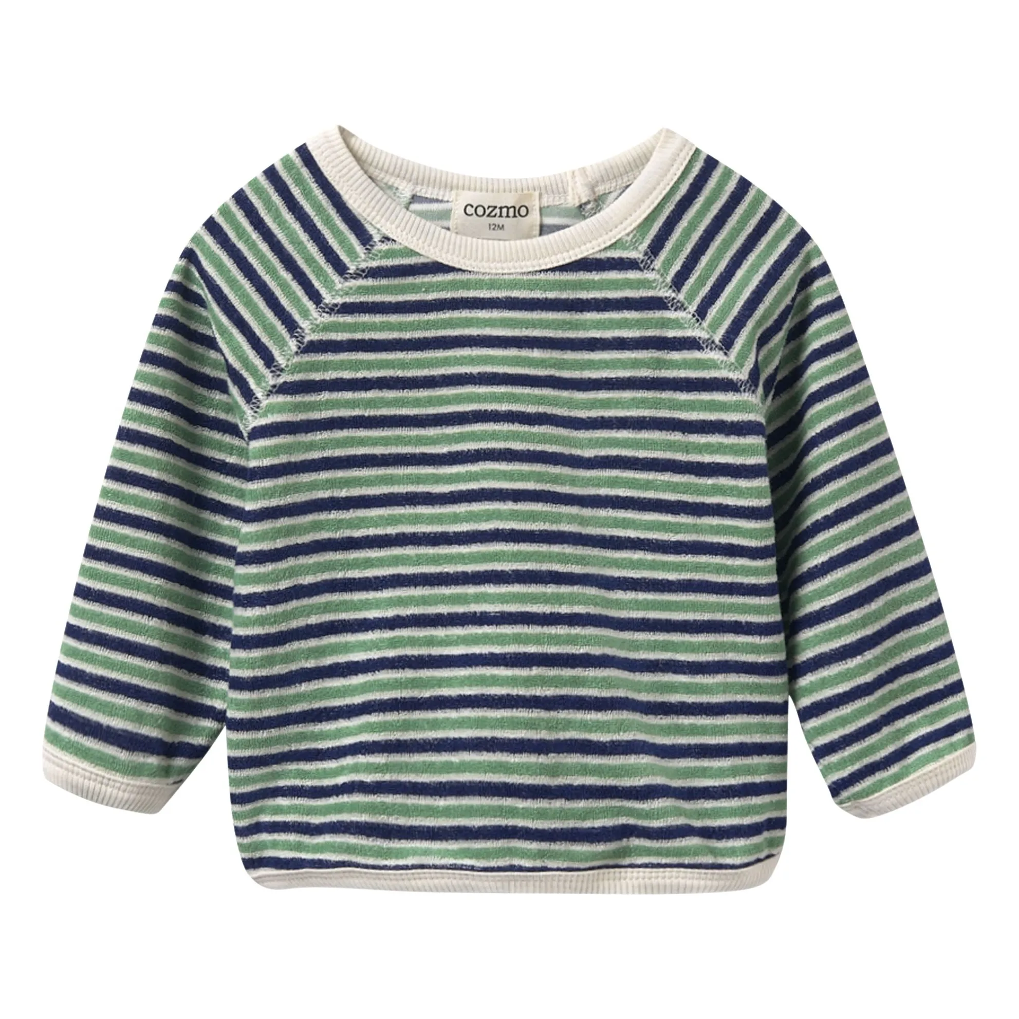 Cozmo Navy Blue Fenix Striped Terry T-Shirt