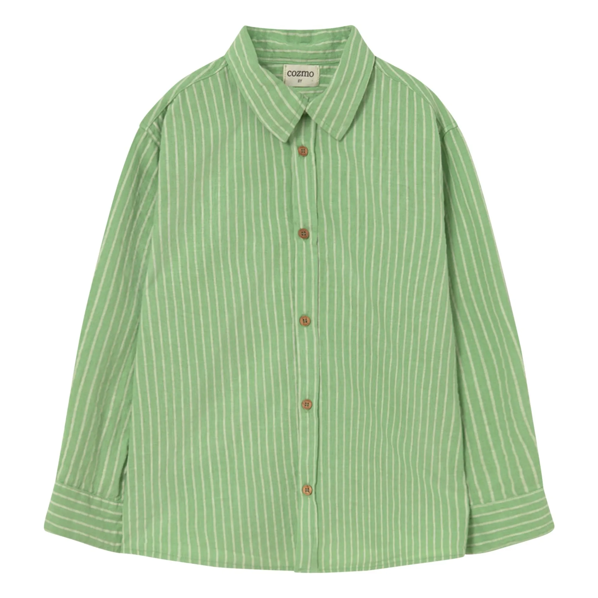 Chemise Eric Rayée | Vert prairie- Image produit n°0